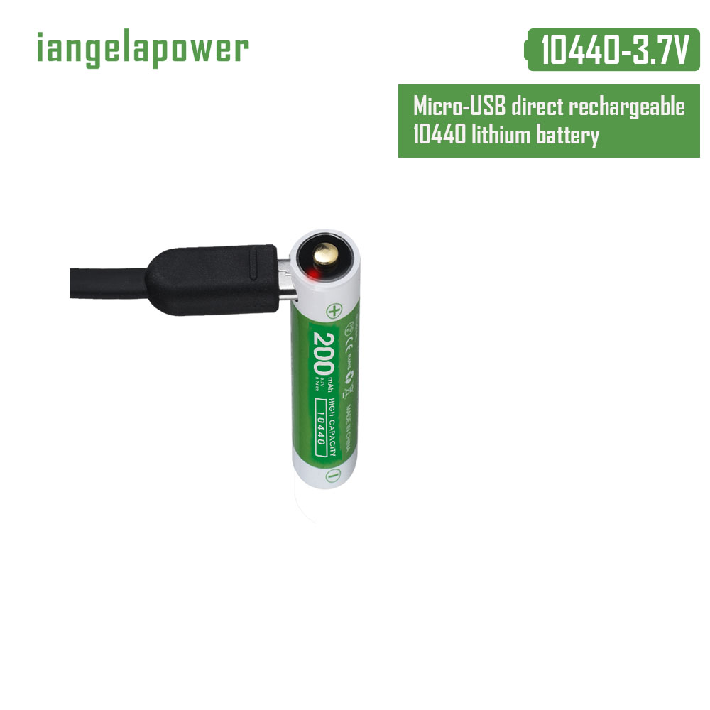 10440 3.7V Rechargeable battery 200mAh with Micro-usb port