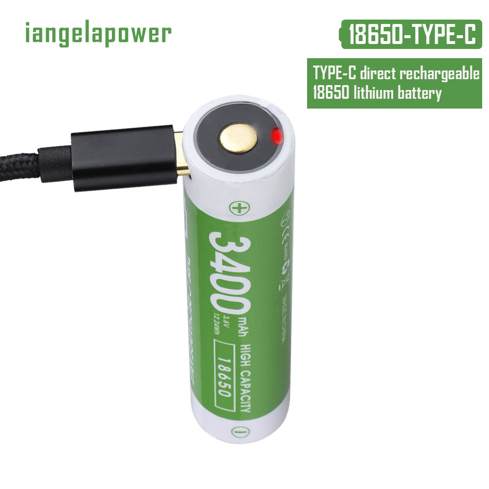 18650-TYPE-C Rechargeable battery 3400mAh with power bank function